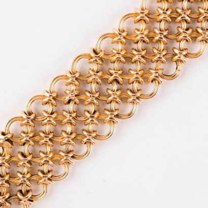 Bracelet manchette en or jaune 18 carats...