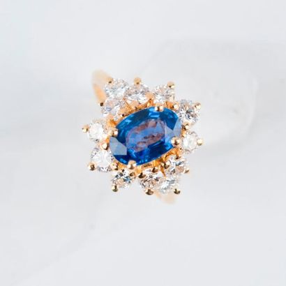 Bague, la monture en or jaune 750 millièmes...