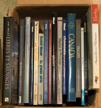 (MONTAGNE 13).
Lot de 16 livres. Aquarelles...