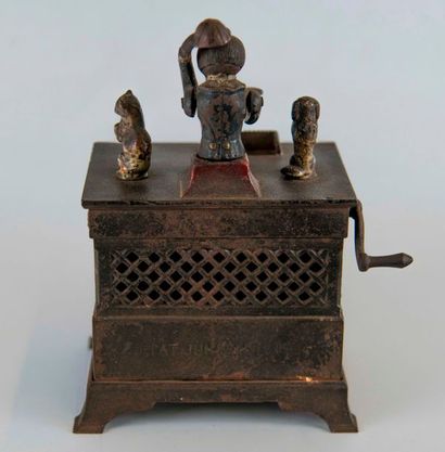 Tirelire américaine en fonte peinte «  Organ...