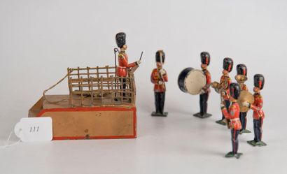 Groupe de soldats anglais en plomb: 6 musiciens...