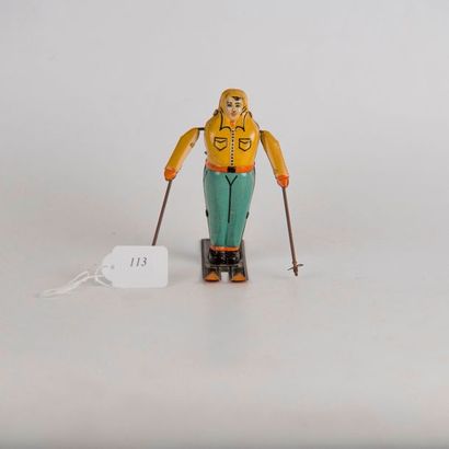 Skieur mécanique en tôle lithographiée, en...