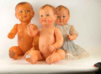 Lot de 3 baigneurs en celluloïd : un Jacky...