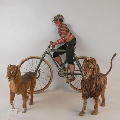 Bel ensemble autour du cirque: Cycliste funambule...