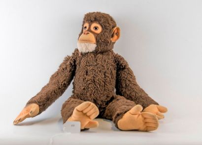 Steiff : grand singe Koko en peluche, bouton...