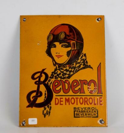 Tôle émaillée «  Beverol Demotorolie », Beverol...