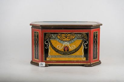 Belle boîte en tôle lithographiée à décor...