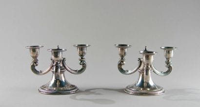 Ensemble 4 pièces en argent 800 millièmes,...