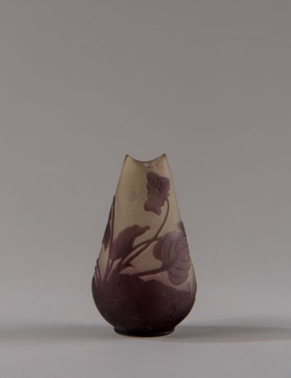 Emile GALLE (1846-1904). Vase en verre doublé...