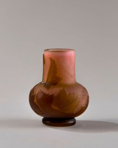 Emile GALLE (1846-1904). Vase en verre doublé...