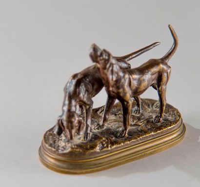 Alfred DUBUCAND (1828-1894). Deux chiens...