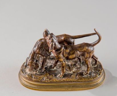 Alfred DUBUCAND (1828-1894). Deux chiens...
