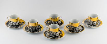 FORNASETTI. Service à café en porcelaine...