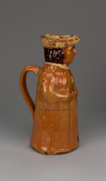 MIDI. 
Deux pots Jacquot émaillés orangé...