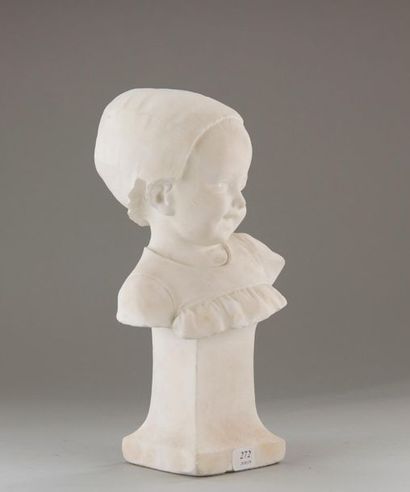 Ecole française du XIXème siècle. Buste d'enfant...