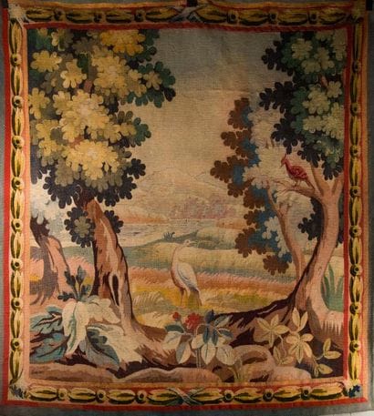 Tapisserie d'Aubusson à décor de volatiles...