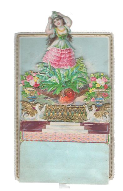 Chromo (13,5 × 7,8 cm) dépliant en relief :...