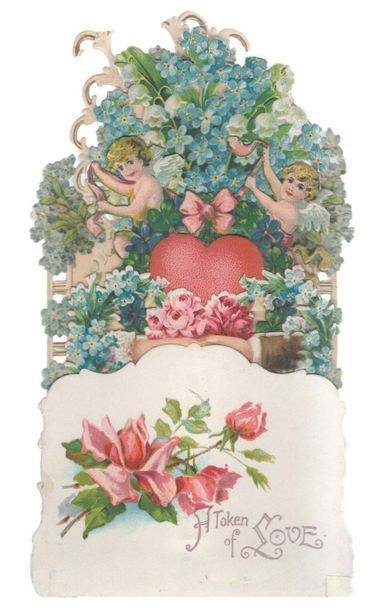 “ A Token of Love ”. Chromo (19 × 10,5 cm)...