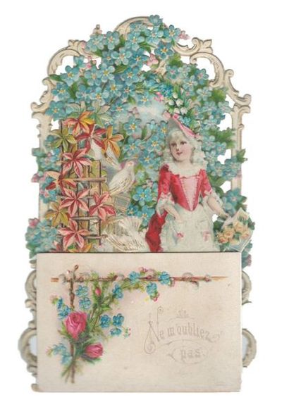 “ Ne m'oubliez pas ”. Chromo (14 × 9 cm)...