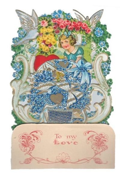 “ To my Love”. Chromo (15,5 × 10 cm) dépliant...
