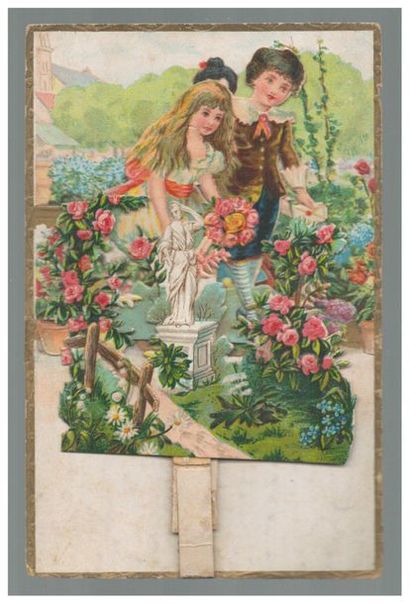 « Mille bons baisers ». Carte postale à bordure...