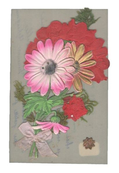 « Souvenir de mai ». Carte postale en celluloïd...