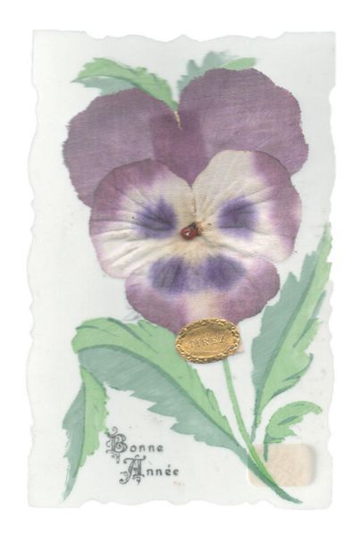 « Souvenir de mai ». Carte postale en celluloïd...