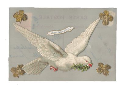 « Souvenir de mai ». Carte postale en celluloïd...