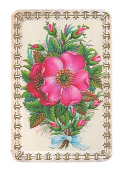 « Bonne année ». Carte postale (Chromolithographie gaufrée)....