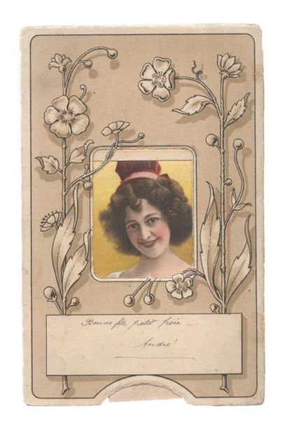 « Bonne Année ». Carte lettre (Chromolithographie)....