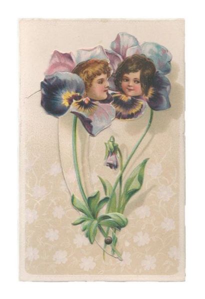 Carte postale (Chromolithographie gaufrée)....