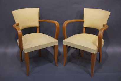 FAUTEUILS
Paire de fauteuils bridges garnis...