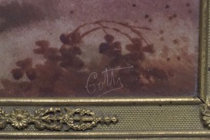 Gotti
Plateau en bronze et plaque en porcelaine...