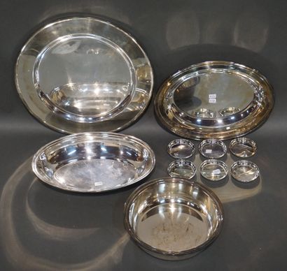 Lot de métal argenté: plat ovale (23x31 cm)...