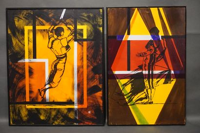 Deux huiles sur toile: 