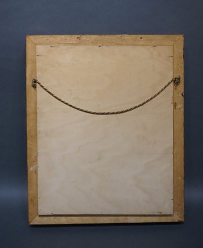 Miroir rectangulaire doré. 62x53 cm