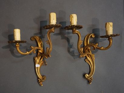 APPLIQUES
Paire d'appliques en bronze de...