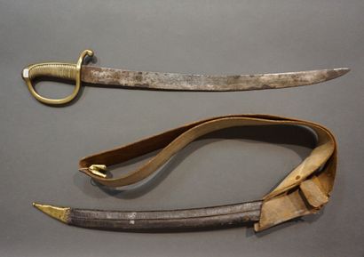 Sabre et son fourreau. Gravé 1814 sur la...