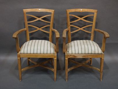 FAUTEUILS
Paire de fauteuils en bois naturel...