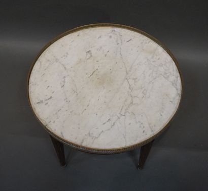 Table basse bouillote en bois naturel, galerie...