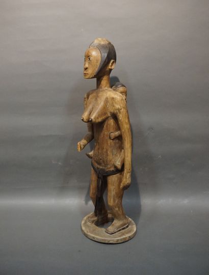 Large African statue in carved wood 