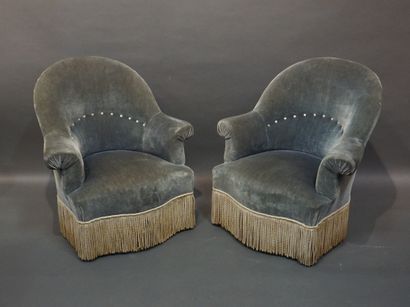 Pair of blue velvet 