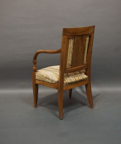 19th-century armchair in natural wood with...