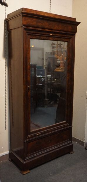 19th-century mahogany veneered mirror cabinet...
