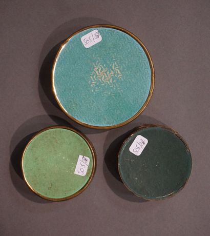 Three small boxes decorated with 