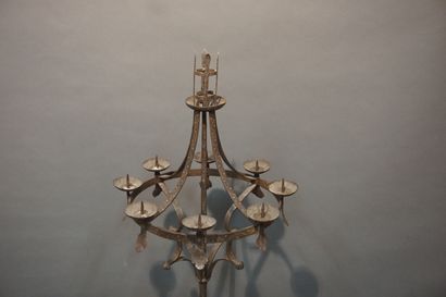 Large tripod wrought-iron piccierge in the...