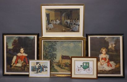 Six reproductions diverses, d'après Degas,...
