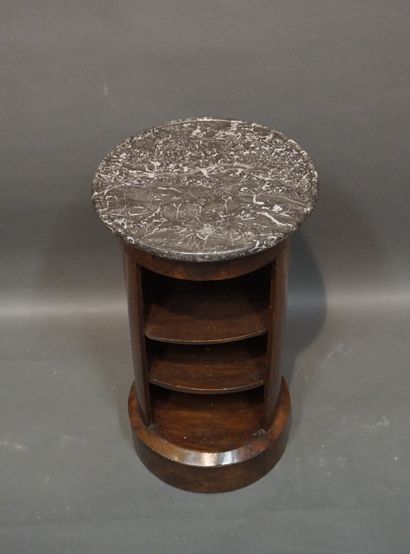 19th-century mahogany and dark grey marble...