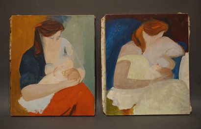 Catherine MAGINEL
Deux huiles sur toile:...