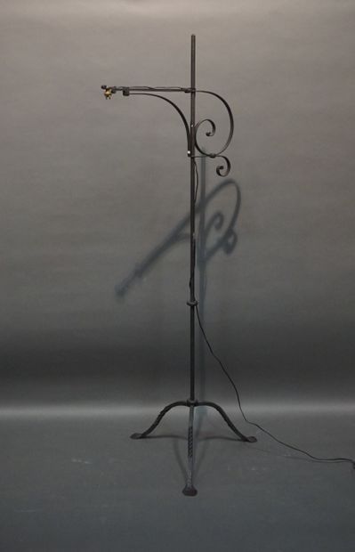 Wrought-iron tripod floor lamp in the style...